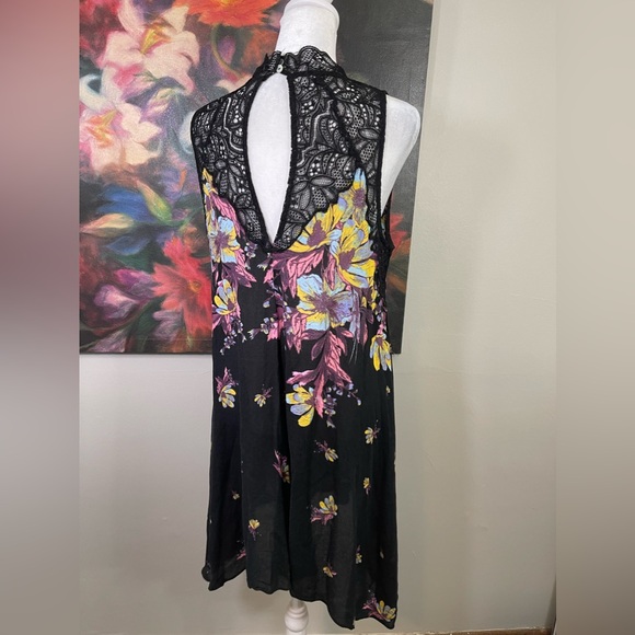 Free People Intimately Marsha Floral Print Lace Slip Dress Sexy Boho Romantic S - Picture 5 of 7